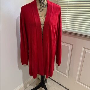 Karen Scott Vibrant Red Women's Cardigan size 1X